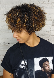 curly hair Devacurl at Andre Richard Salon
