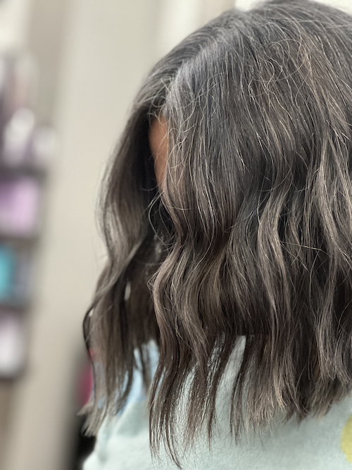 Growing in natural gray hair